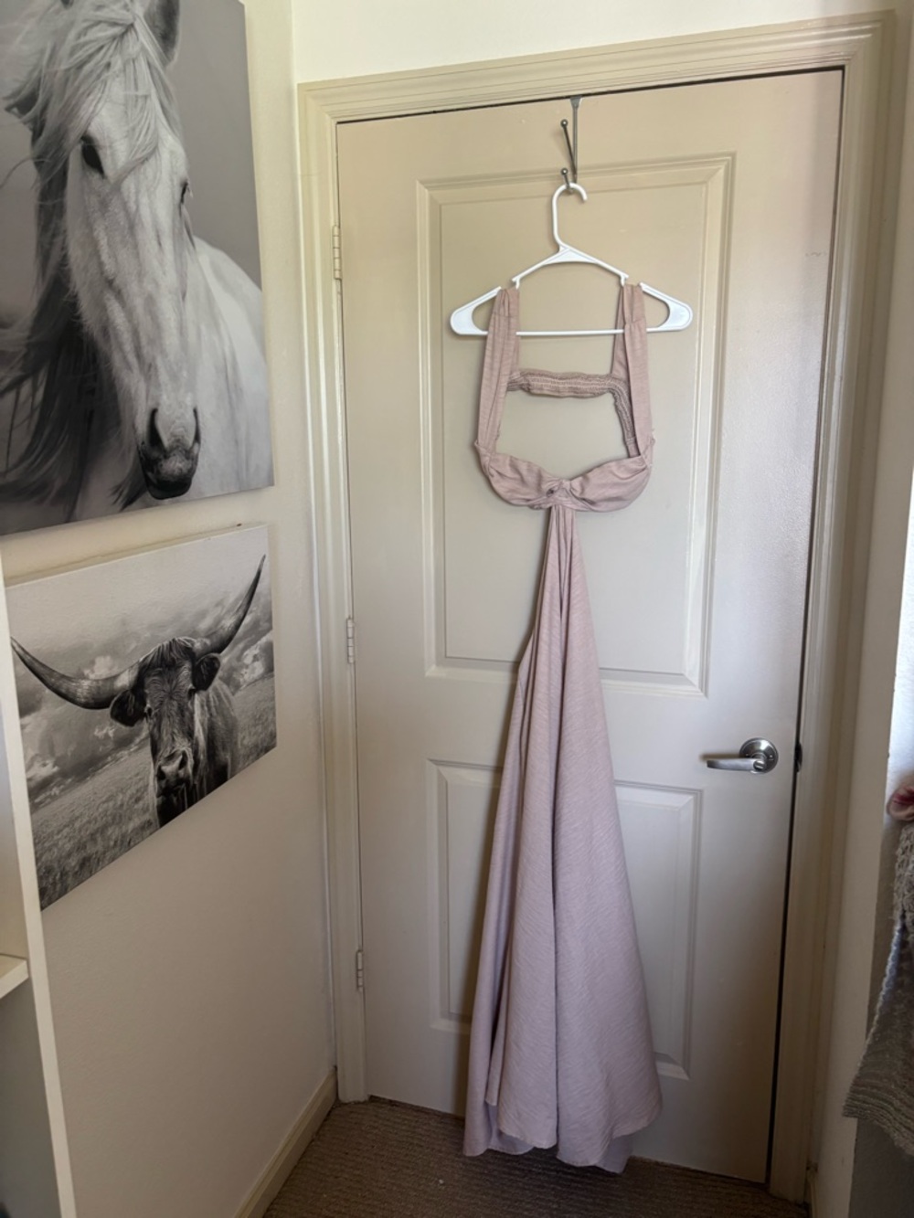 Women's Blush Pink Tie-Front Sleep Dress